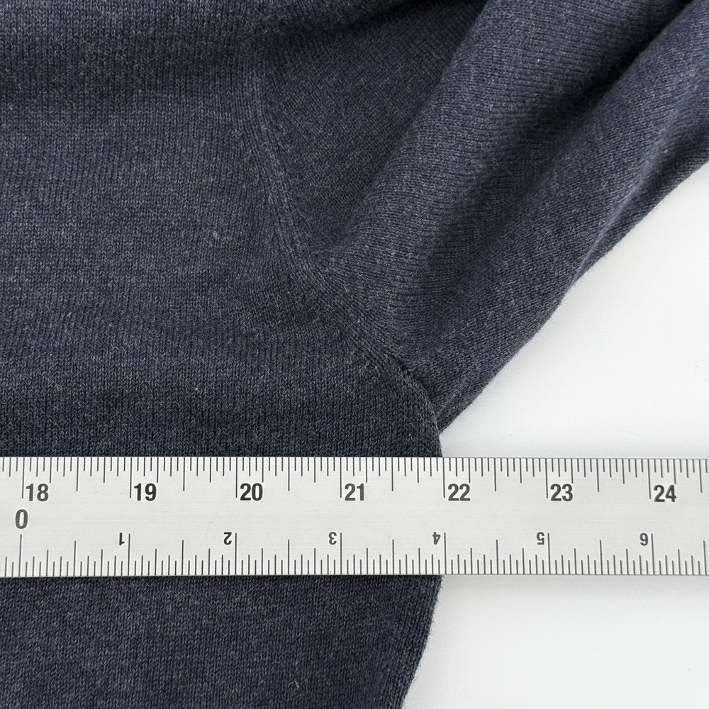 Jos.‎ A. Bank 1/4 Zip Sweater Mens M Signature Collection Pima Cotton Blue Knit - Picture 5 of 8
